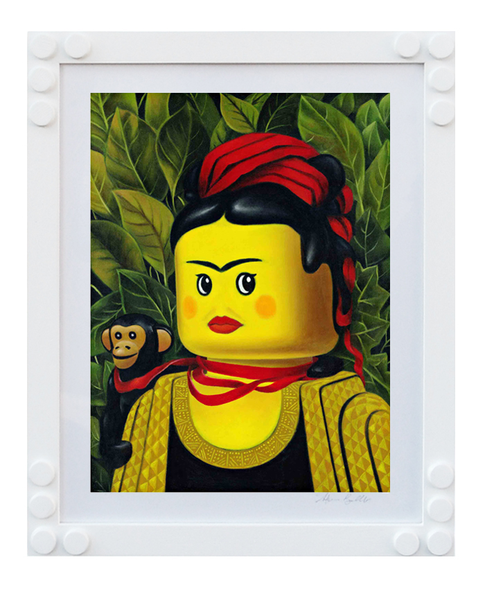 STAMPA LEGO BOLCATO Frida Kahlo Scimmia e Nastro - InQuadro